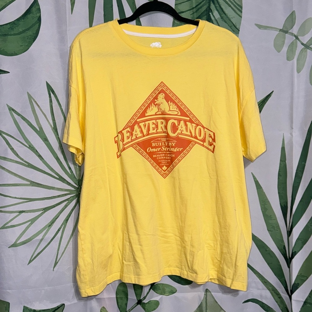 Roots Yellow Short Sleeve Tee with Red Graphic